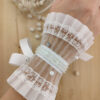 Bracelet manchette large dentelle avec perles et strass