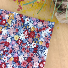 Pochette costume bordeaux à fleurs
