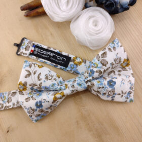 Nœud papillon à fleurs bleues