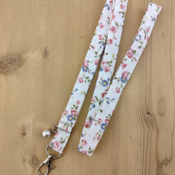 Cordon téléphone Liberty rose et bleu