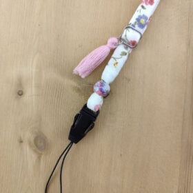 Cordon téléphone Liberty rose et bleu