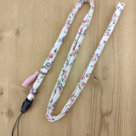 Cordon téléphone Liberty rose et bleu