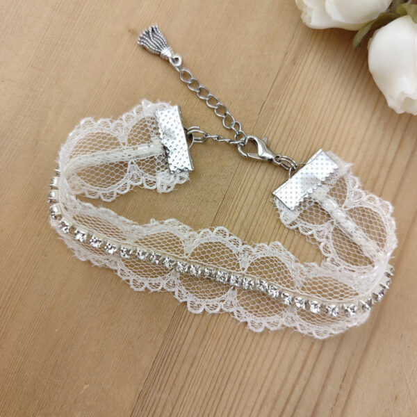 Bracelet dentelle blanche