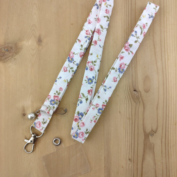 Cordon téléphone Liberty rose et bleu