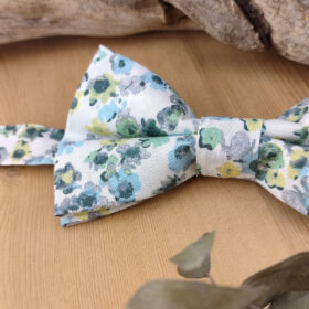 Noeud papillon double floral vert