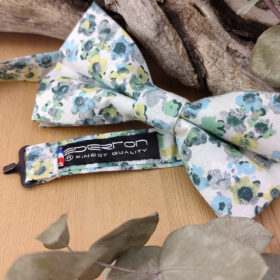 Noeud papillon double floral vert