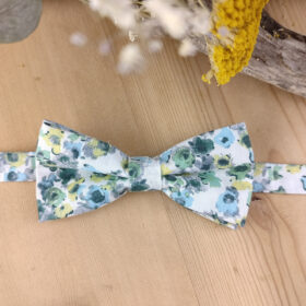 Noeud papillon double floral vert pour enfant