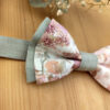 Noeud papillon vert sauge et rose poudré pour enfant