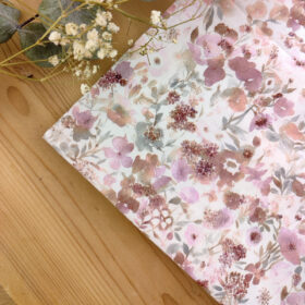 Pochette costume florale rose poudré et vert sauge