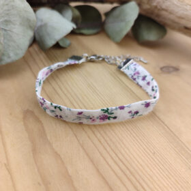 Bracelet tissu Liberty violet