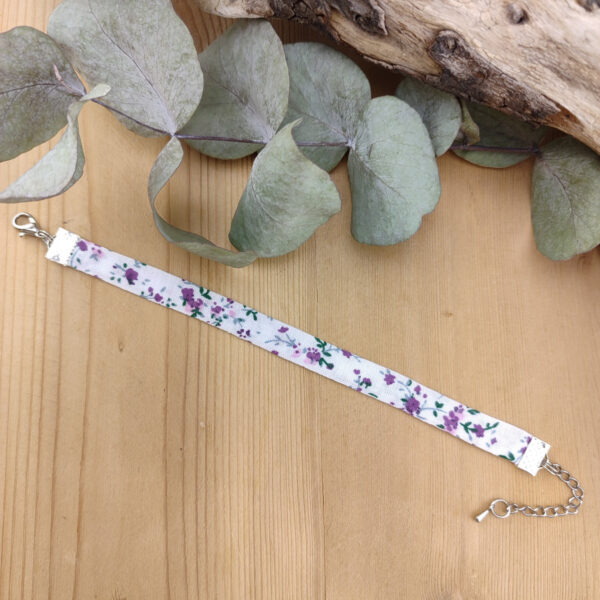 Bracelet tissu Liberty violet