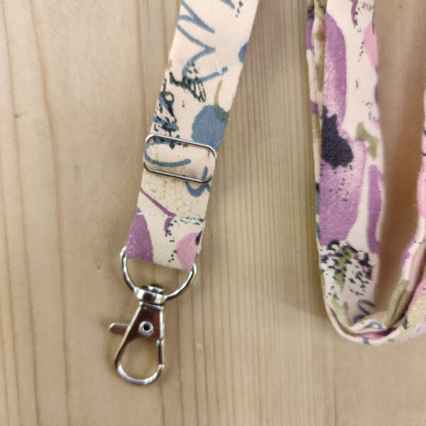 Dragonne porte badge / clés floral