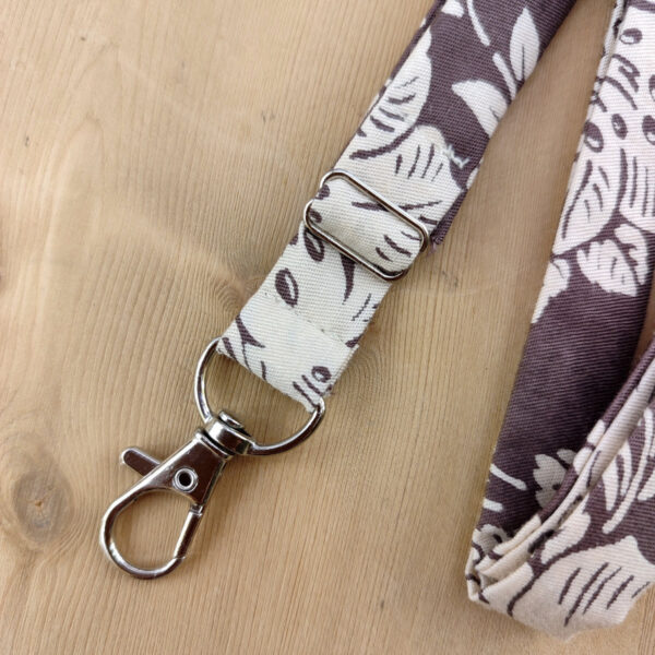 Dragonne porte badge / clés beige et marron