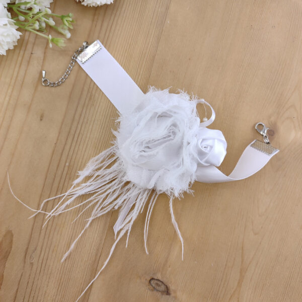 Bracelet fleur et plumes