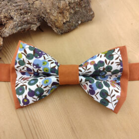 Nœud papillon Liberty Wiltshire vert et terracotta