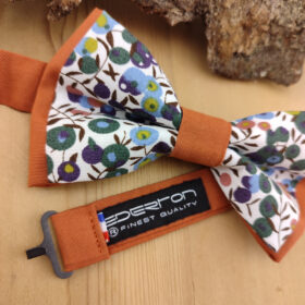 Nœud papillon Liberty Wiltshire vert et terracotta