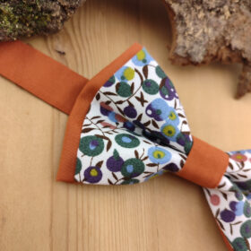 Nœud papillon Liberty Wiltshire vert et terracotta