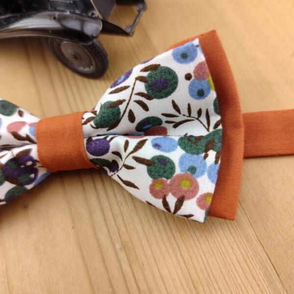Noeud papillon Liberty Wiltshire vert et terracotta pour enfant