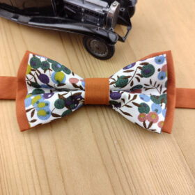 Noeud papillon Liberty Wiltshire vert et terracotta pour enfant