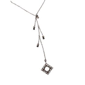 Collier de dos filigrane carré argenté