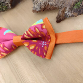 Nœud papillon orange et fuchsia