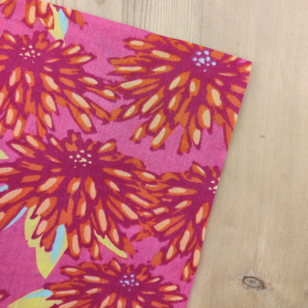 Pochette de costume floral orange et fuchsia