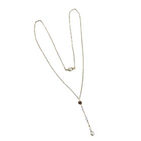 Collier de dos doré et perles baroques