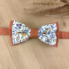 Noeud Papillon Enfant Fleuri & Terracotta en Coton Bio – Style Champêtre