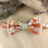 Noeud Papillon Enfant Fleuri & Terracotta en Coton Bio – Style Champêtre