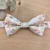 Noeud Papillon Homme en Liberty Fleuri orangé et vert