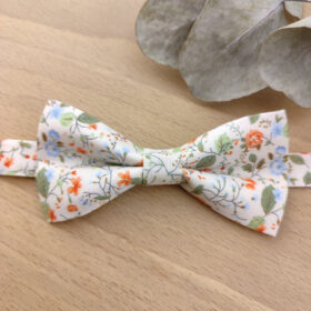 Noeud Papillon Enfant Liberty Fleuri – Orangé, Bleu Ciel & Vert