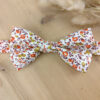 Noeud papillon Liberty orangé/vert & terracotta – Modèle cérémonie
