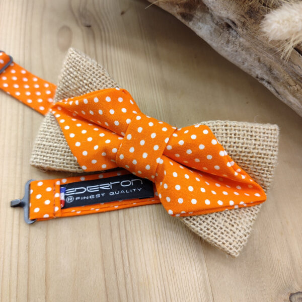 Noeud papillon double en Liberty orangé/vert