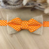 Noeud papillon double en Liberty orangé/vert