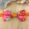 Noeud Papillon Coton Orange Brûlée et Popeline Fleurie Rose Fuchsia