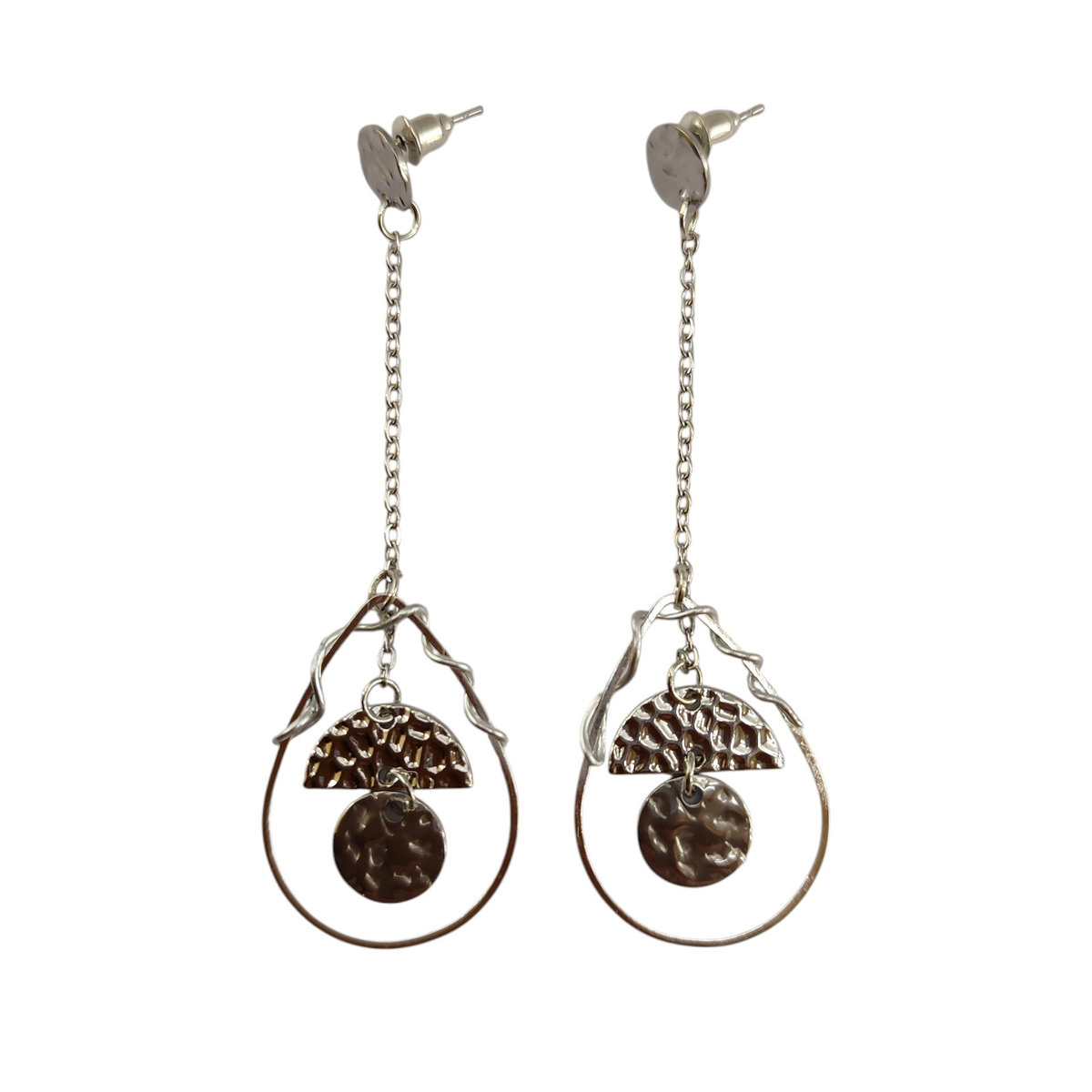 Boucles d'oreilles pendantes "Goutte d'Eau & Pampilles"