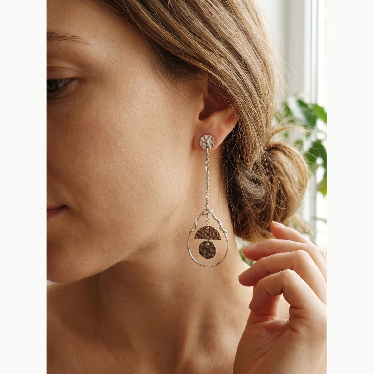 Boucles d'oreilles pendantes "Goutte d'Eau & Pampilles"