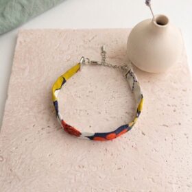 Bracelet lanière Tissu Vintage Motif Floral Rétro