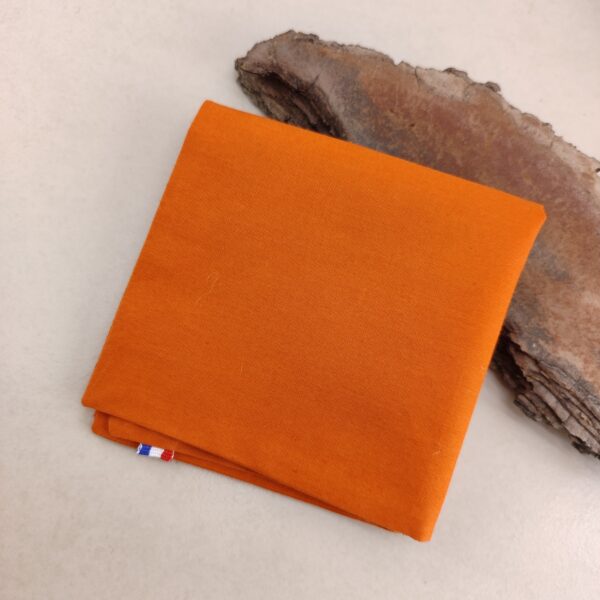 Alternative view of Pochette de costume en coton orange brûlée uni
