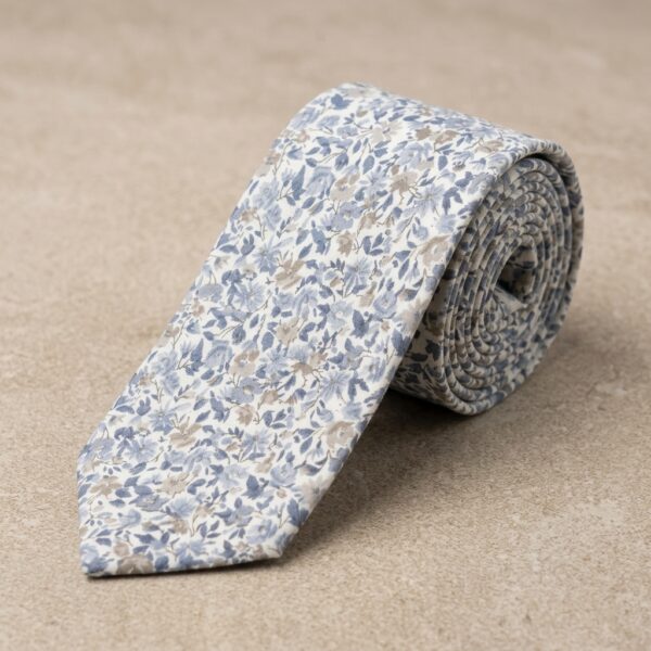 Cravate Liberty bleu et brun